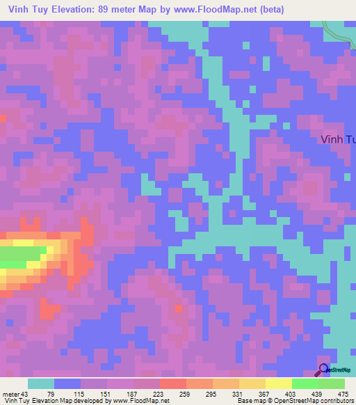 Vinh Tuy,Vietnam Elevation Map