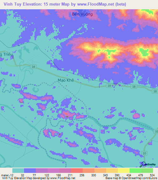 Vinh Tuy,Vietnam Elevation Map