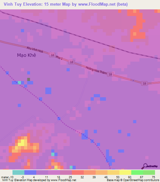 Vinh Tuy,Vietnam Elevation Map