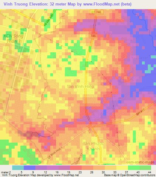 Vinh Truong,Vietnam Elevation Map