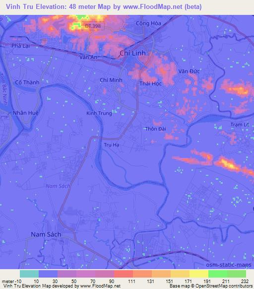 Vinh Tru,Vietnam Elevation Map