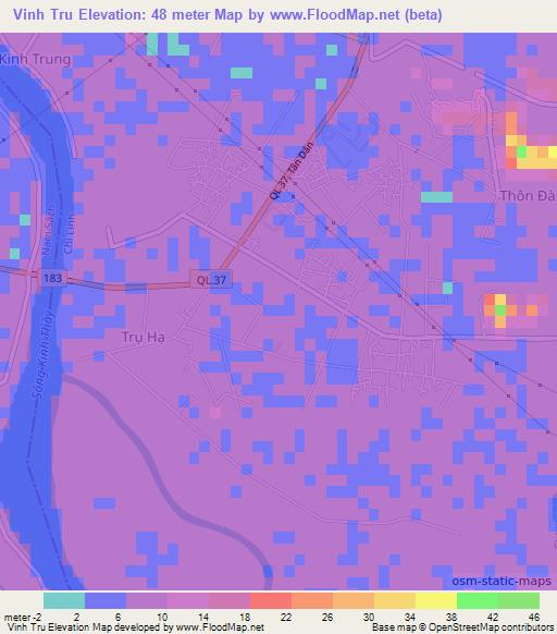 Vinh Tru,Vietnam Elevation Map