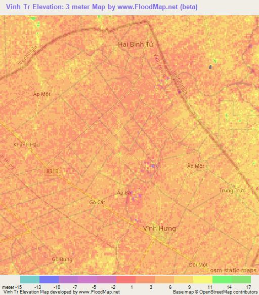 Vinh Tr,Vietnam Elevation Map