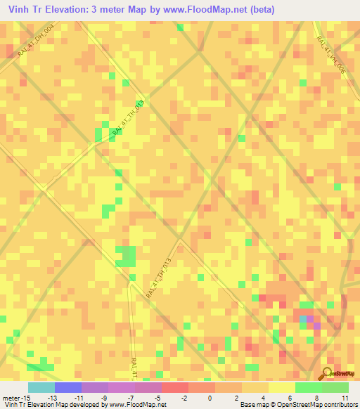 Vinh Tr,Vietnam Elevation Map