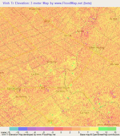 Vinh Tr,Vietnam Elevation Map