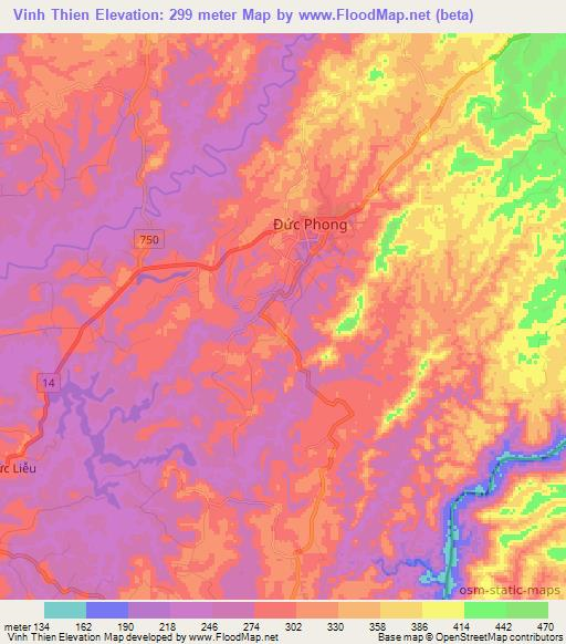 Vinh Thien,Vietnam Elevation Map