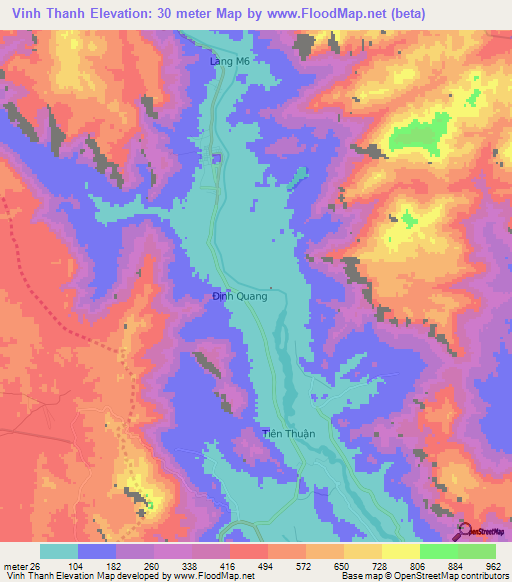 Vinh Thanh,Vietnam Elevation Map