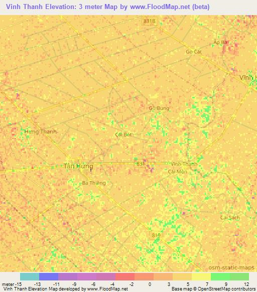 Vinh Thanh,Vietnam Elevation Map