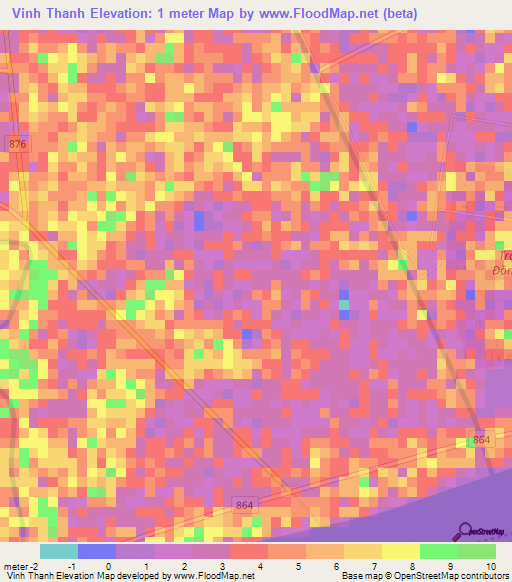 Vinh Thanh,Vietnam Elevation Map