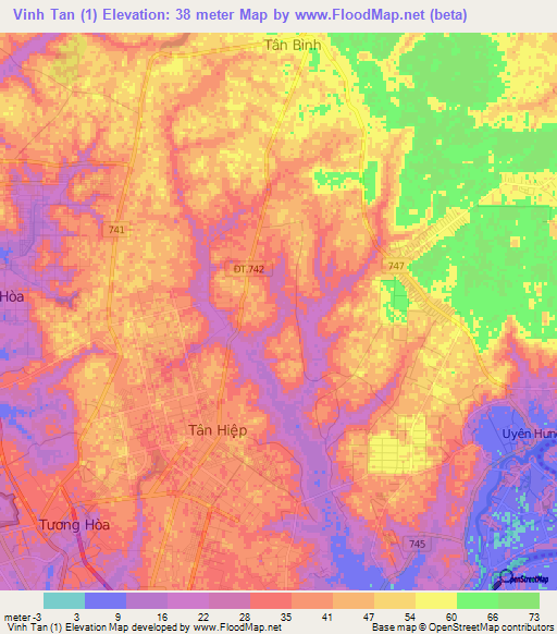 Vinh Tan (1),Vietnam Elevation Map