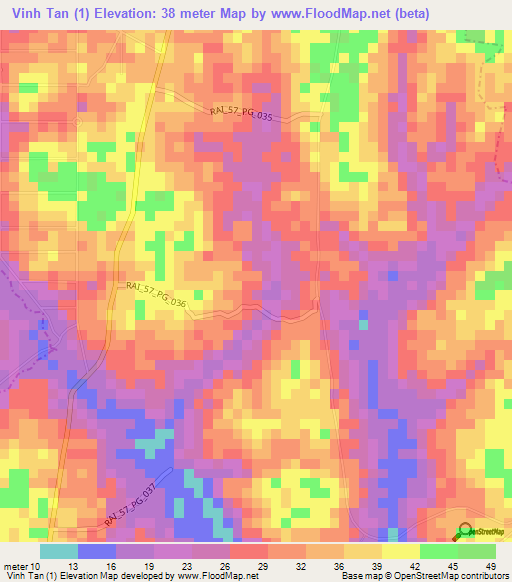 Vinh Tan (1),Vietnam Elevation Map