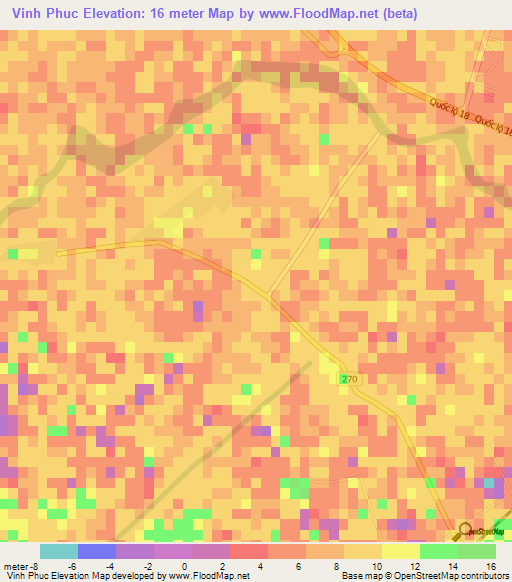 Vinh Phuc,Vietnam Elevation Map