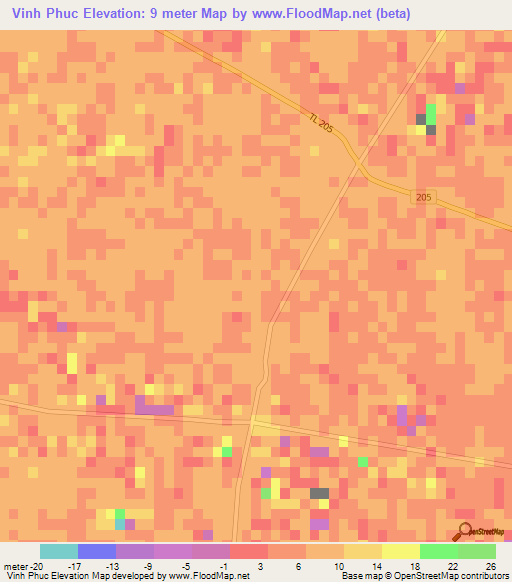 Vinh Phuc,Vietnam Elevation Map