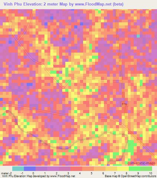 Vinh Phu,Vietnam Elevation Map