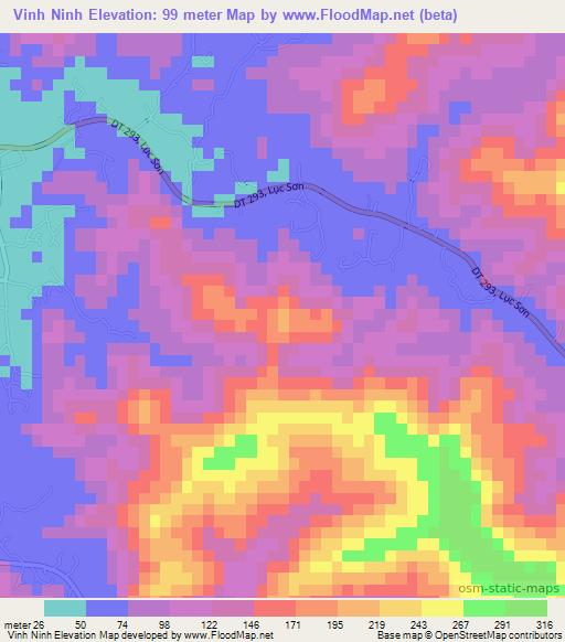 Vinh Ninh,Vietnam Elevation Map