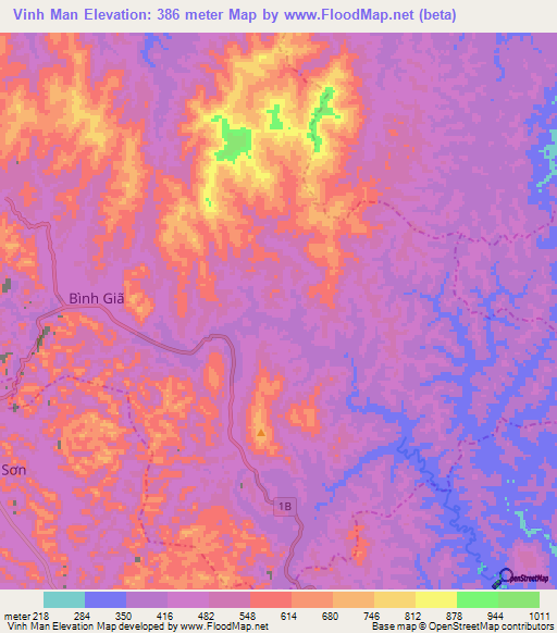 Vinh Man,Vietnam Elevation Map