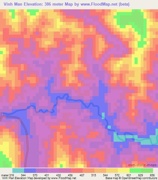 Vinh Man,Vietnam Elevation Map