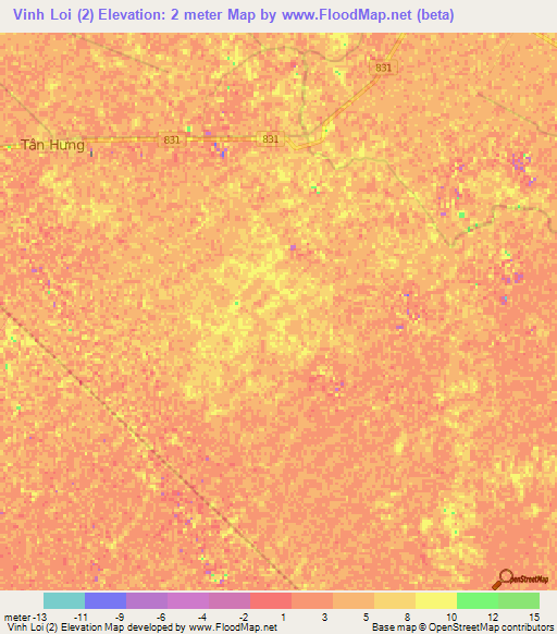 Vinh Loi (2),Vietnam Elevation Map