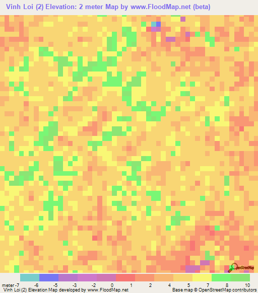 Vinh Loi (2),Vietnam Elevation Map