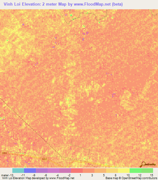 Vinh Loi,Vietnam Elevation Map