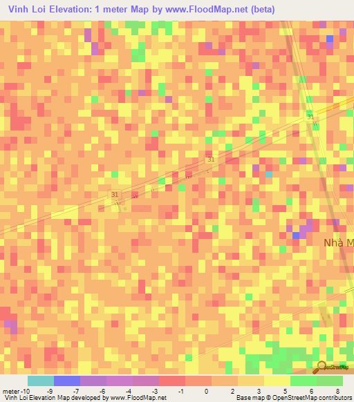 Vinh Loi,Vietnam Elevation Map