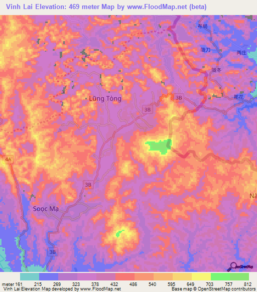 Vinh Lai,Vietnam Elevation Map