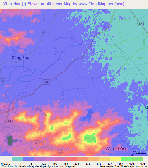 Vinh Huy (1),Vietnam Elevation Map