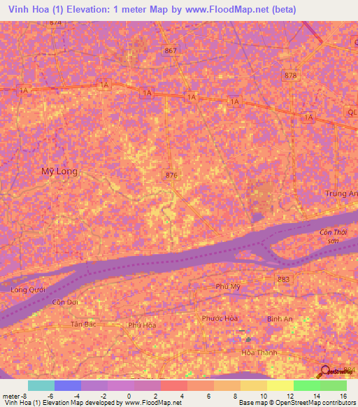 Vinh Hoa (1),Vietnam Elevation Map