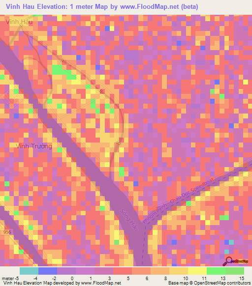 Vinh Hau,Vietnam Elevation Map