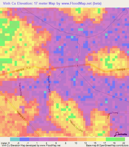 Vinh Cu,Vietnam Elevation Map