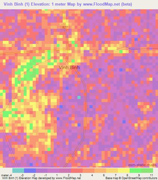 Vinh Binh (1),Vietnam Elevation Map