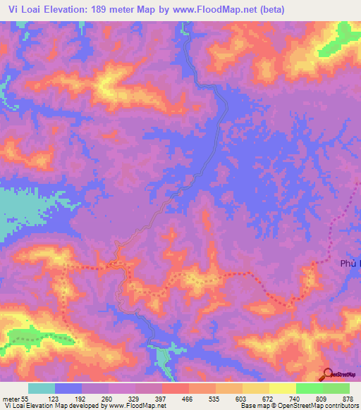 Vi Loai,Vietnam Elevation Map