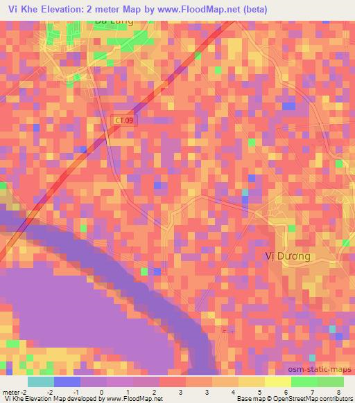 Vi Khe,Vietnam Elevation Map