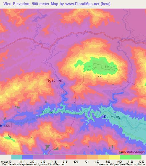 Vieu,Vietnam Elevation Map