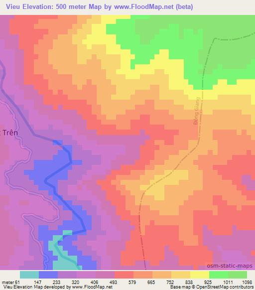 Vieu,Vietnam Elevation Map