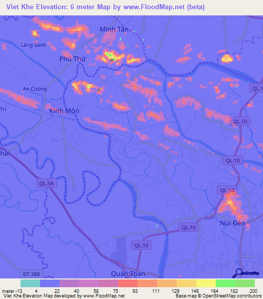 Viet Khe,Vietnam Elevation Map