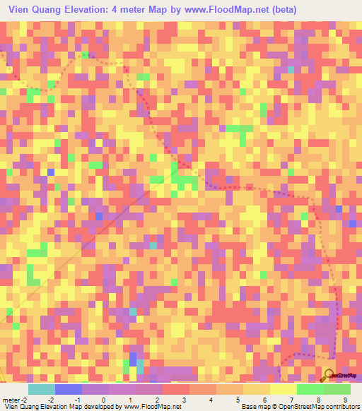 Vien Quang,Vietnam Elevation Map