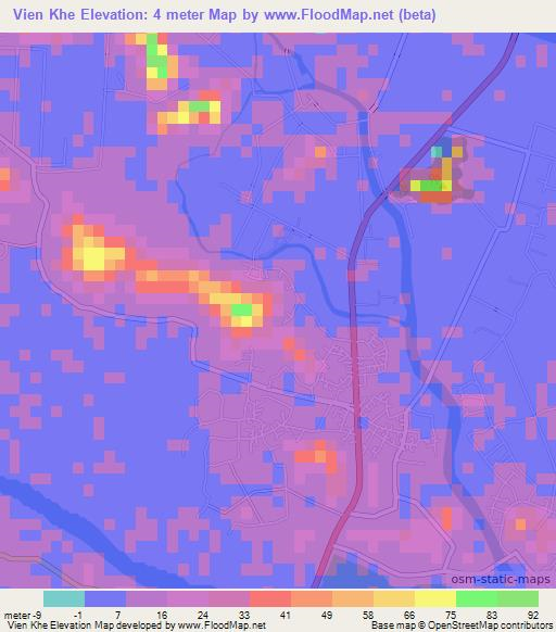 Vien Khe,Vietnam Elevation Map