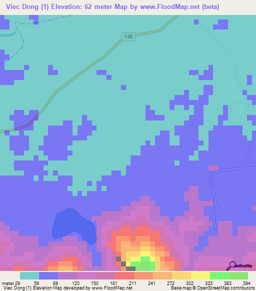 Viec Dong (1),Vietnam Elevation Map