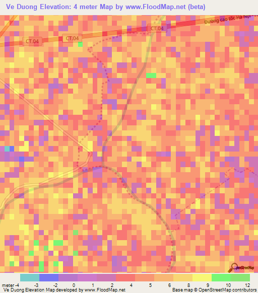 Ve Duong,Vietnam Elevation Map