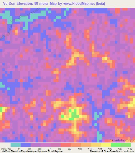 Ve Don,Vietnam Elevation Map