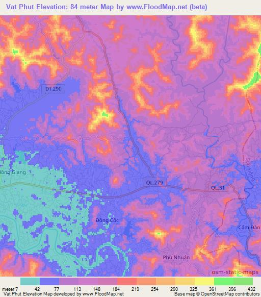 Vat Phut,Vietnam Elevation Map