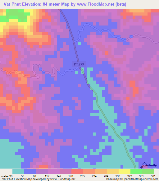 Vat Phut,Vietnam Elevation Map