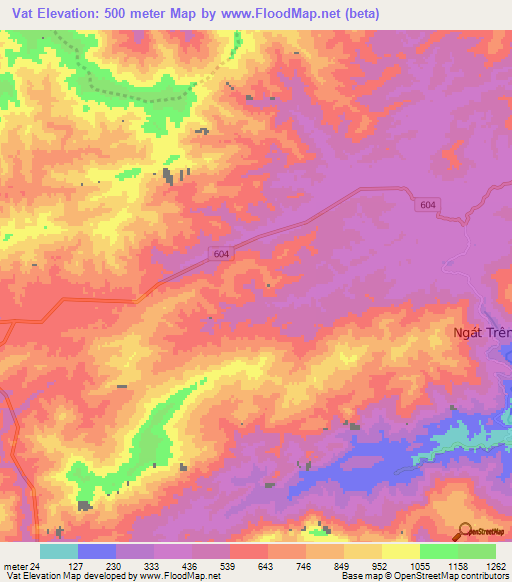 Vat,Vietnam Elevation Map