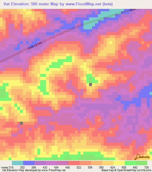 Vat,Vietnam Elevation Map