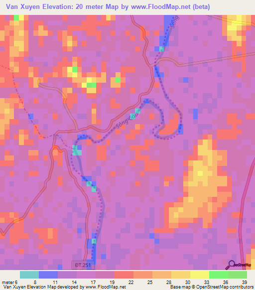 Van Xuyen,Vietnam Elevation Map