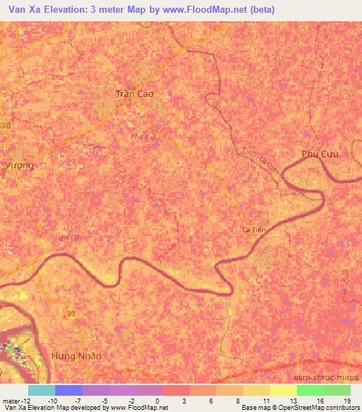 Van Xa,Vietnam Elevation Map