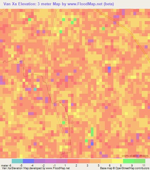 Van Xa,Vietnam Elevation Map