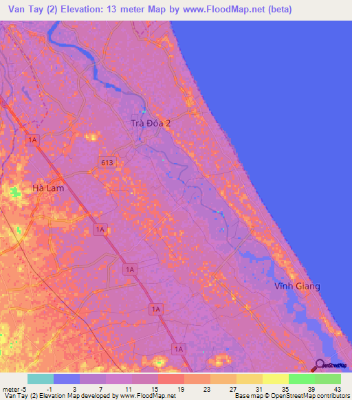 Van Tay (2),Vietnam Elevation Map