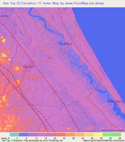 Van Tay (1),Vietnam Elevation Map